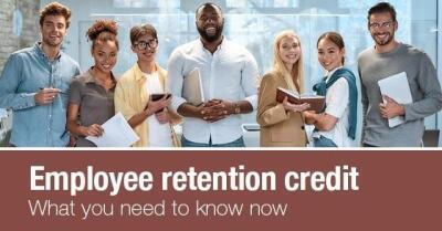 Diverse group of employees above words "Employee retention credit What you need to know now"