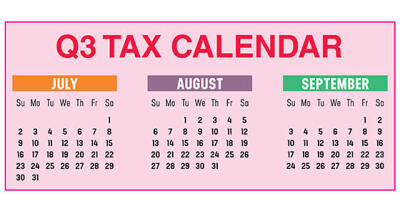 Q3 2023 Tax Calendar, provided by NMS CPA, local Ohio CPA firm